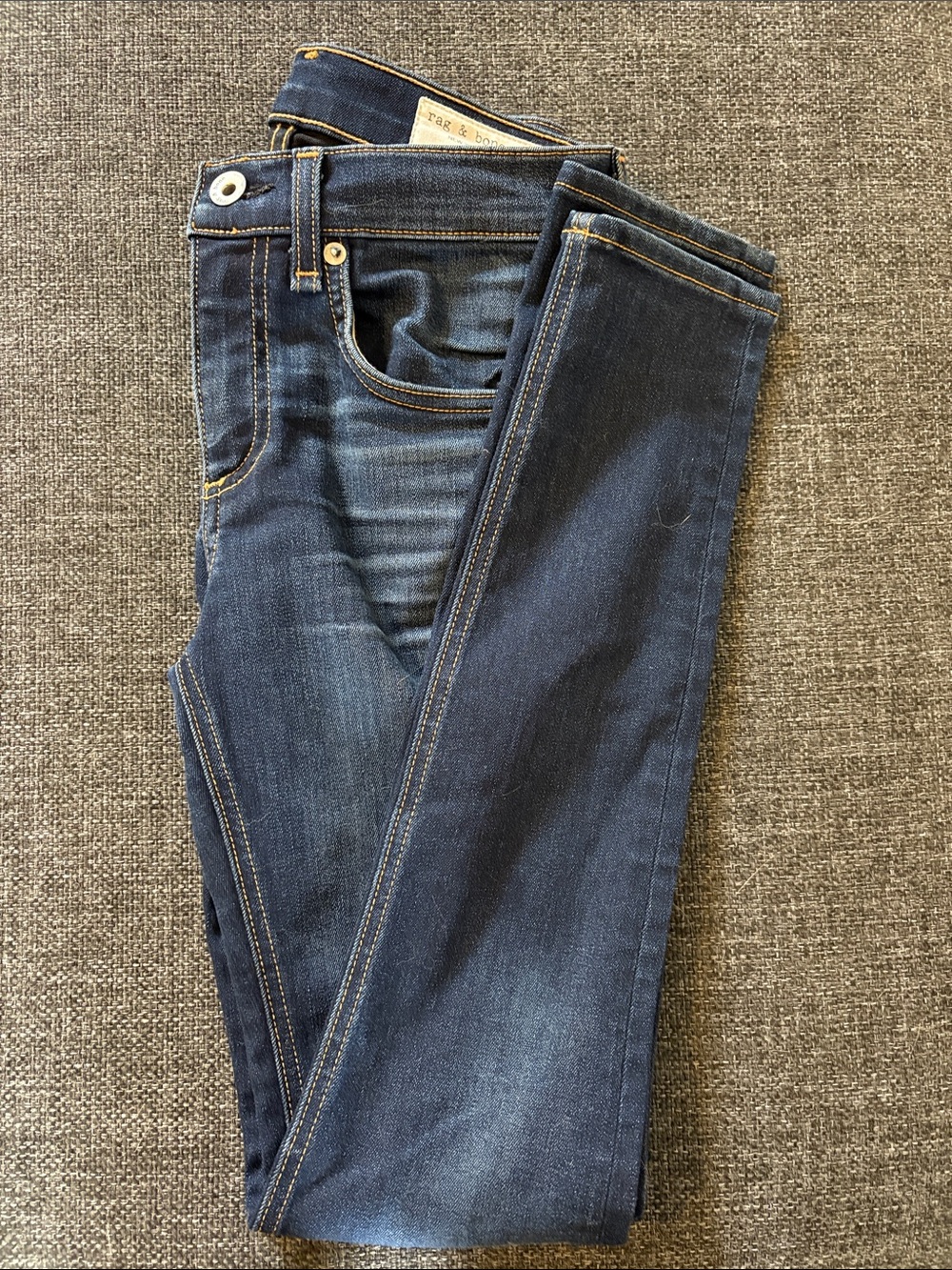 rag & bone Dark Blue Ankle Jeans, zipper fly